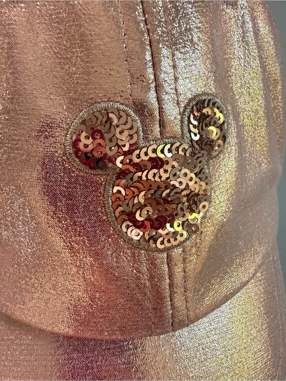 Disney Parks Briar Rose Gold Baseball Cap Hat Pink Sequins Mickey Icon Adult